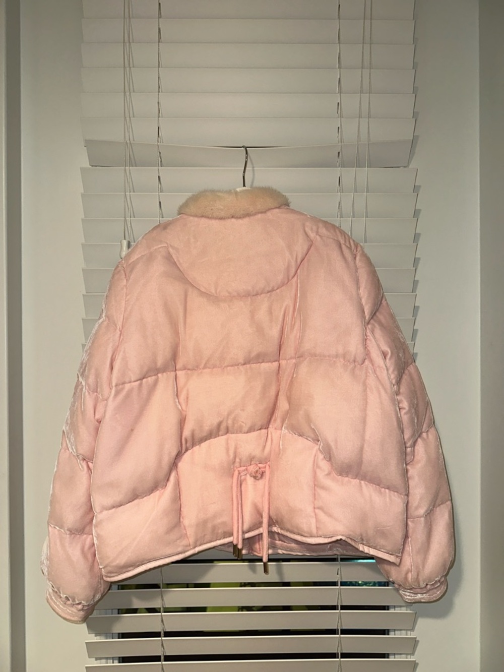 Baby Pink Puffer Jacket with Faux Fur Trim - Picture 2 of 5